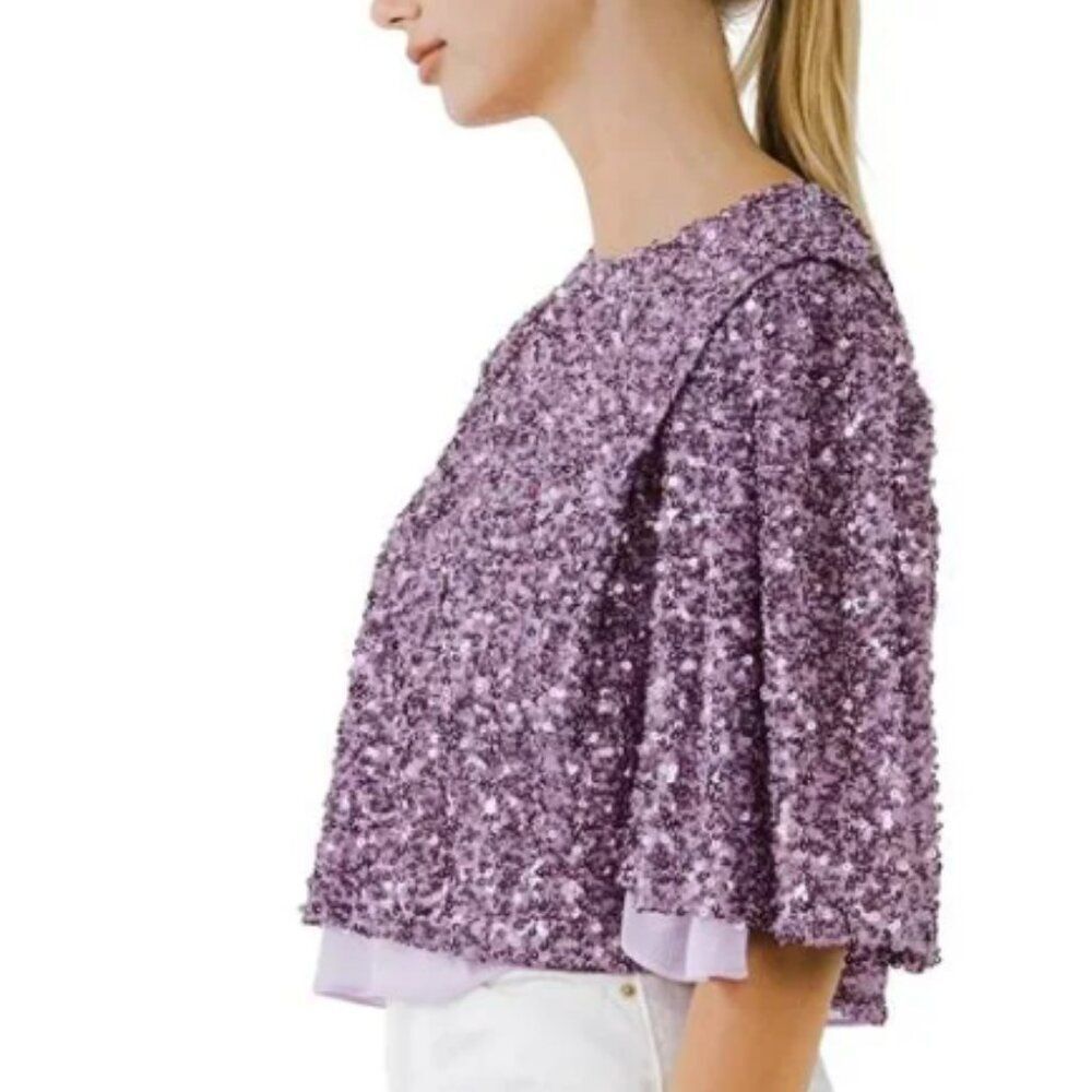 💟💜💟💜💟💜 ENDLESS ROSE Sequined Top 💟💜💟💜💟💜 - Picture 6 of 15
